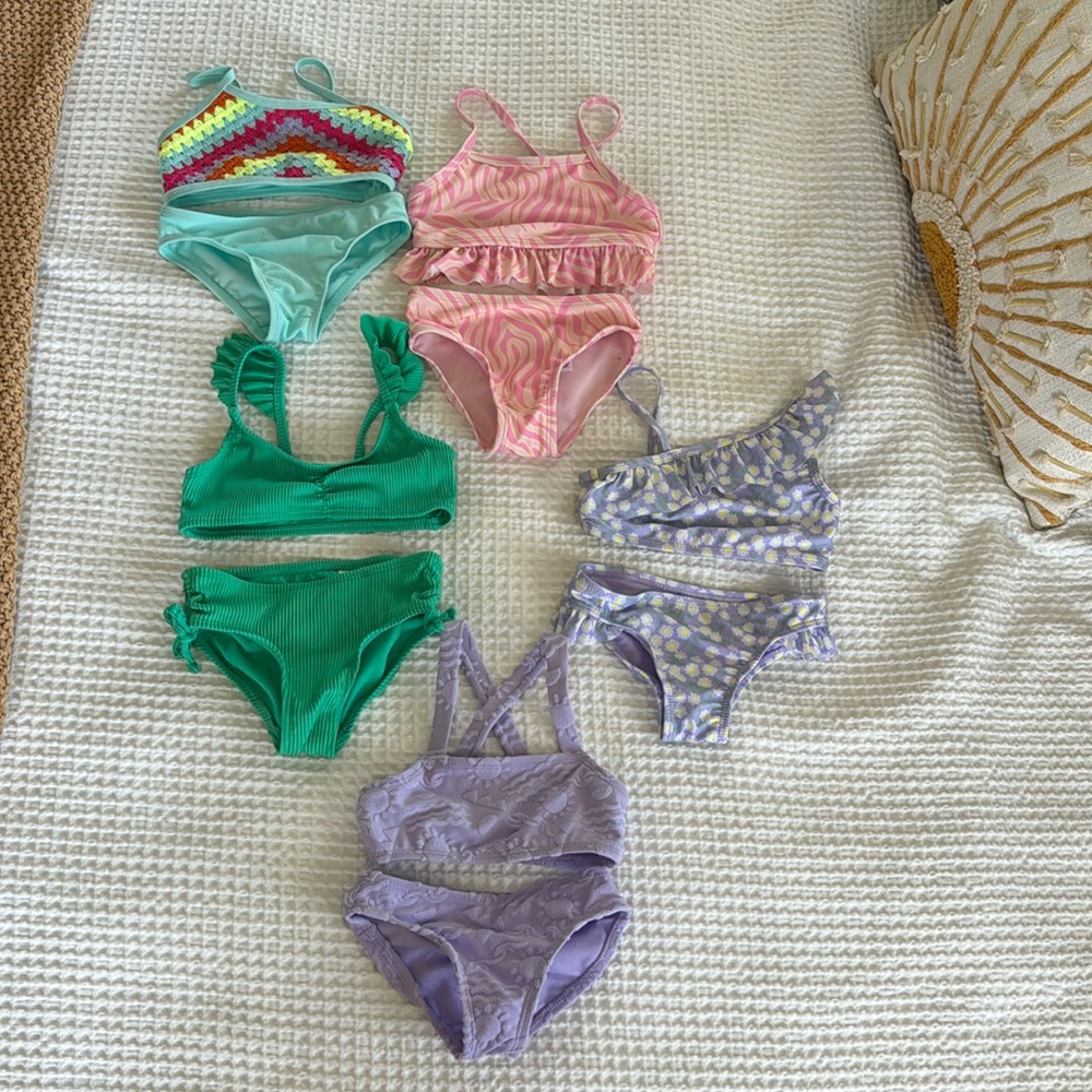 5 girls swim suits- new
